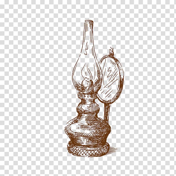 Kerosene lamp, Hand-painted candle light transparent background PNG clipart