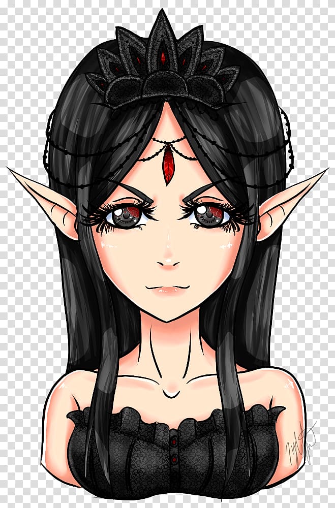 Demon Mangaka Ear Brown hair Black hair, demon transparent background PNG clipart