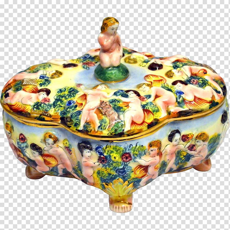 Capodimonte porcelain Tureen Ceramic, hand-painted title box transparent background PNG clipart