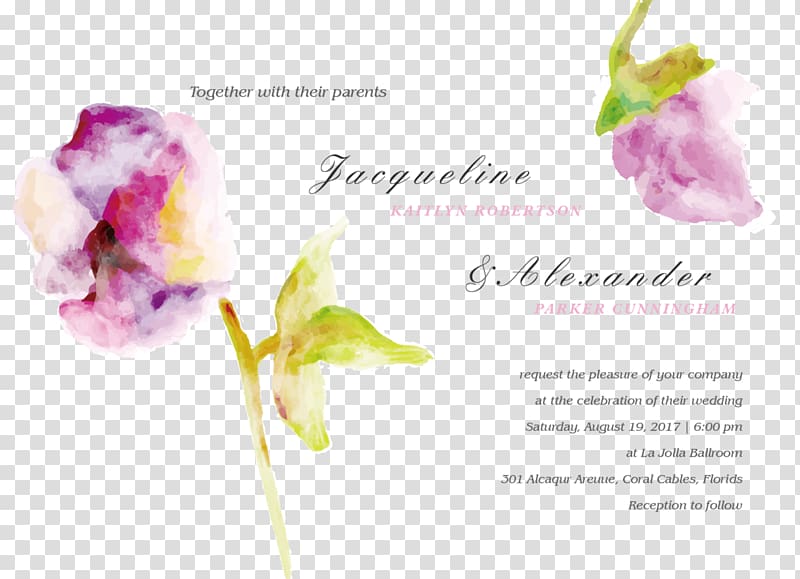 Rose Cut flowers Wedding invitation Floral design, Modern Invitation transparent background PNG clipart