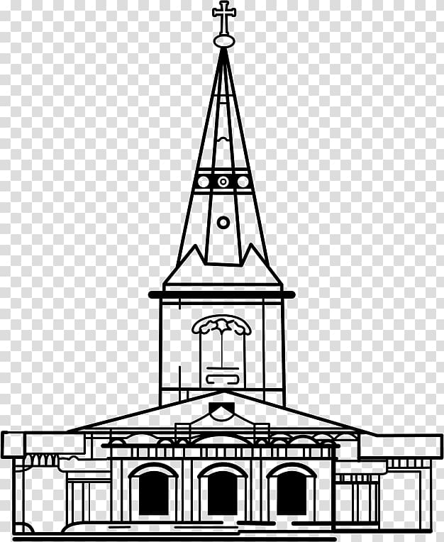 Line art Church Building Drawing , steeple transparent background PNG clipart