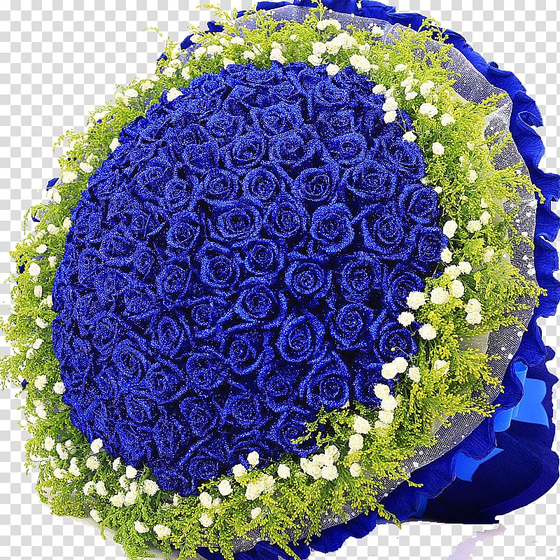 Blue rose Flower bouquet Nosegay, Blue flowers bouquet gift transparent background PNG clipart