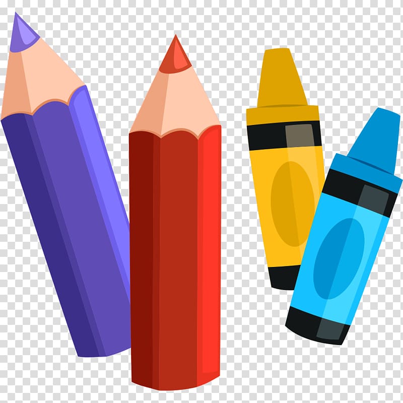 assorted-color pencil and crayon illustration, Painting School, Cartoon pencil crayons transparent background PNG clipart