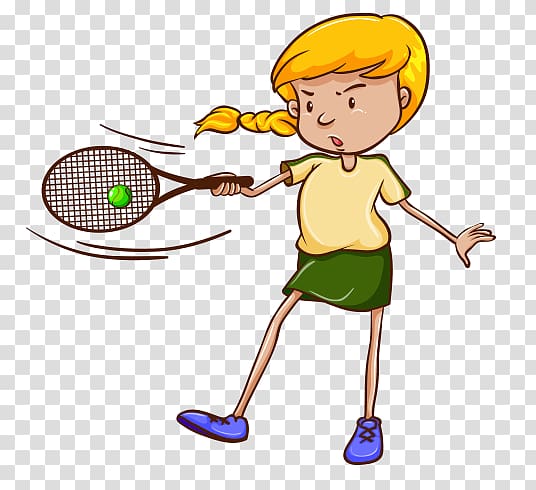 Tennis Girl Racket Drawing, tennis transparent background PNG clipart