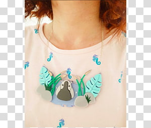 Turquoise T-shirt Necklace Sleeve, T-shirt transparent background PNG clipart thumbnail