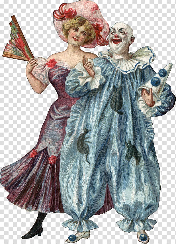 Pierrot Columbina Clown Harlequin Circus, vintage clown paintings spain transparent background PNG clipart