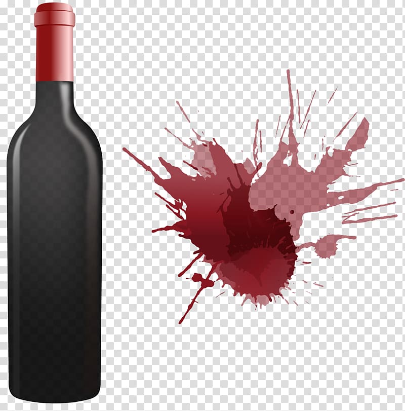 wine bottle , Red Wine Stain Bottle, hand painted red wine transparent background PNG clipart