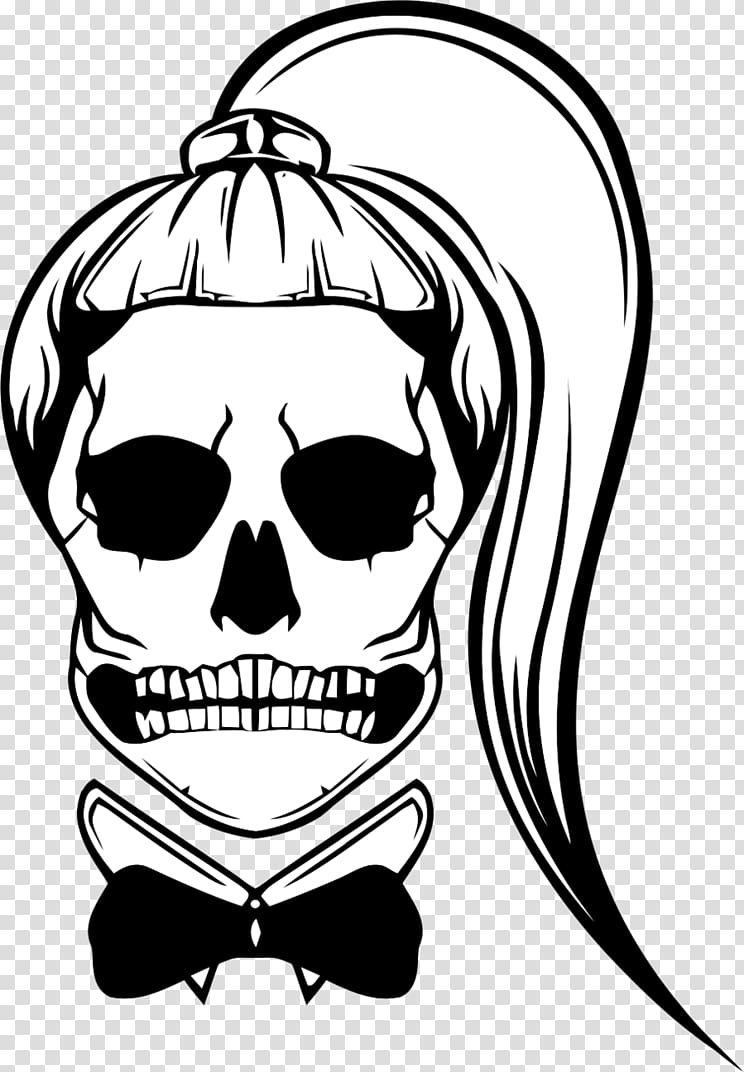 Born This Way Skull Hair Album Art, Skeleton transparent background PNG clipart