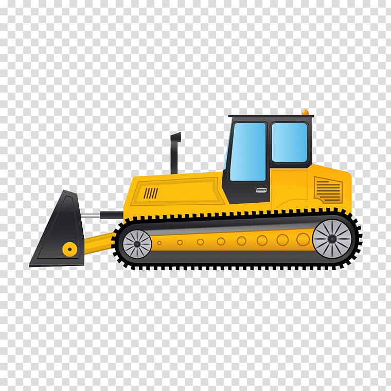 Bulldozer Excavator , Cartoon bulldozer transparent background PNG clipart