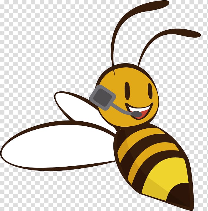 Honey bee Cartoon White , squeezed transparent background PNG clipart