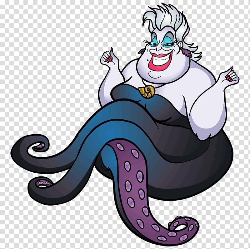 Ursula Evil Queen Maleficent Villain, drawing mermaid transparent background PNG clipart