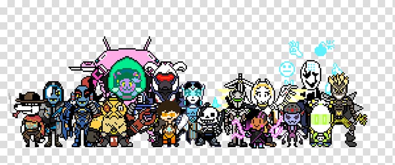 Characters of Overwatch Undertale Sombra, first anniversary transparent background PNG clipart