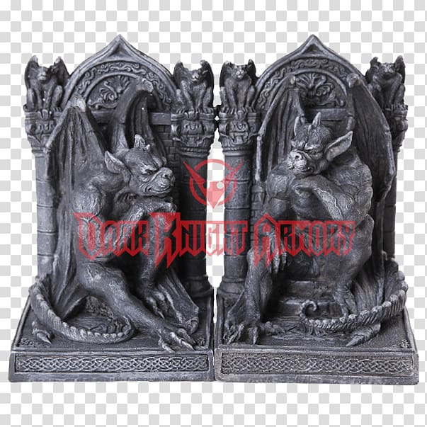 Statue Gargoyle Gothic architecture Bookend Sculpture, Grey Gargoyle transparent background PNG clipart