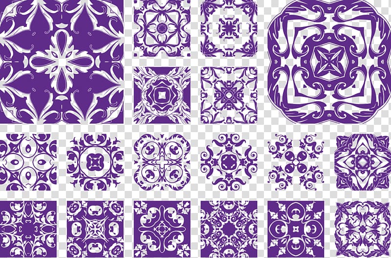 Symmetry Flower Pattern, Symmetrical purple lace Chinese transparent background PNG clipart
