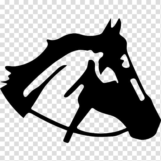 Horse Pony Silhouette, side transparent background PNG clipart