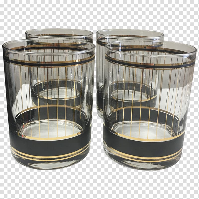 Old Fashioned glass Cocktail Tableware, black rimmed glasses transparent background PNG clipart