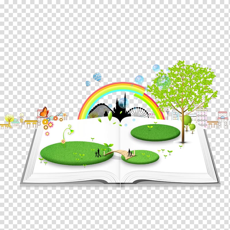 Cartoon Drawing, Open the book transparent background PNG clipart