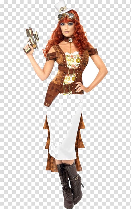 American frontier Costume party Steampunk Woman, woman transparent background PNG clipart