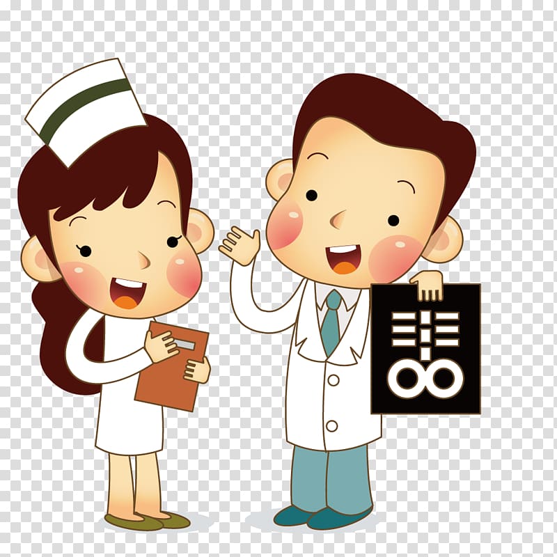 doctor and nurse illustration, Nursing Animation Physician, Take X-rays of doctors and nurses transparent background PNG clipart