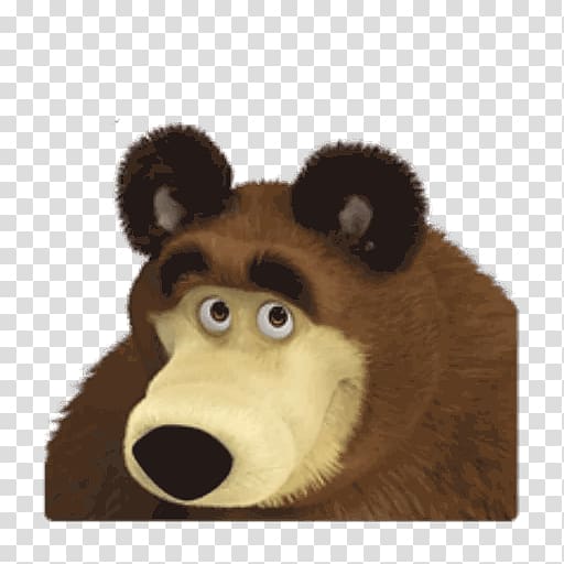 Bear Masha Sticker Telegram Snout, bear transparent background PNG clipart