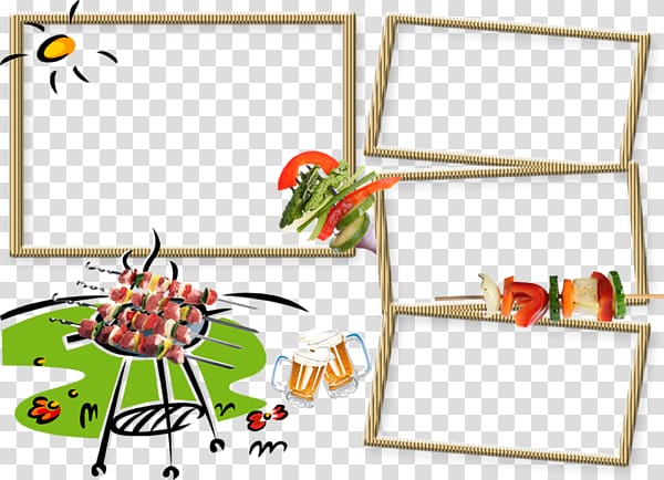 barbecue grill illustration, frame Collage Film frame, Collage frame on the wall transparent background PNG clipart