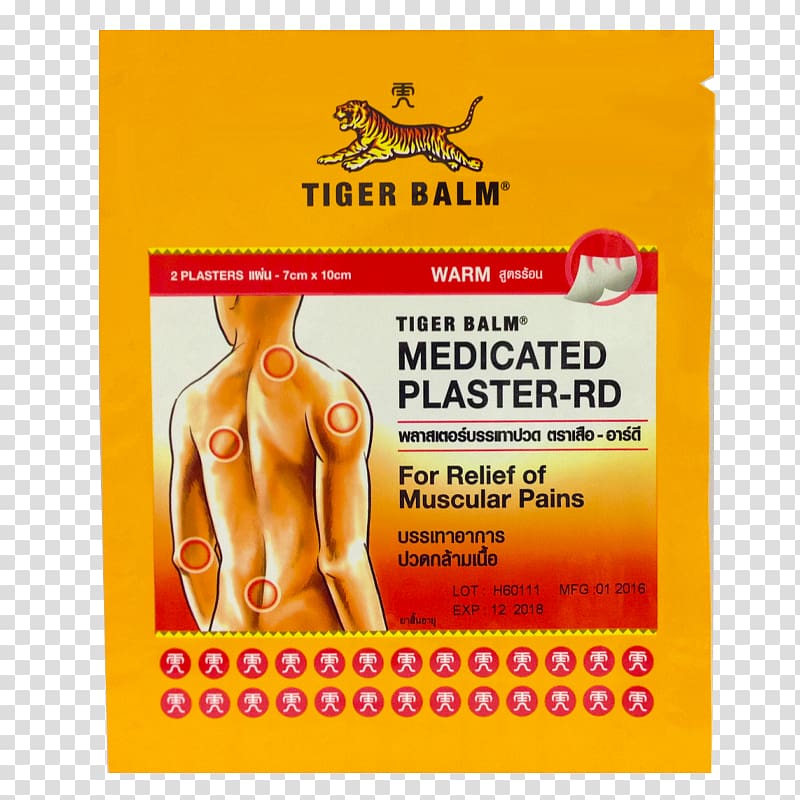 Tiger Balm Liniment Adhesive bandage Muscle pain, tiger transparent background PNG clipart