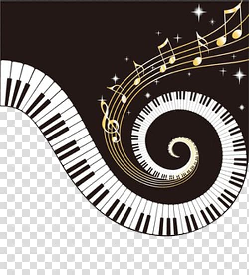 keyboard tiles with musical note illustration, Piano keys for spiral notes transparent background PNG clipart