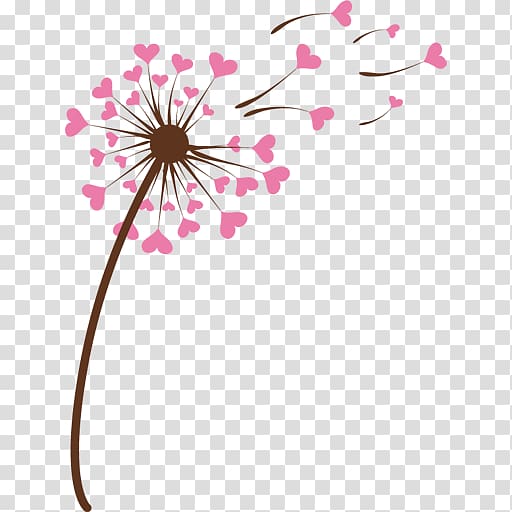 Dandelion Heart Drawing Wall decal , dandelion transparent background PNG clipart