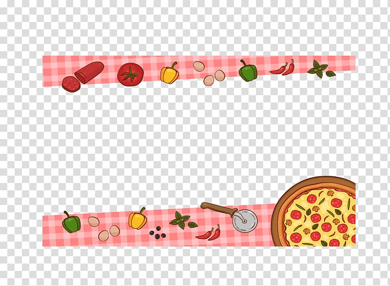Paper Towel Graphic design frame, Pink tablecloth pizza decoration box transparent background PNG clipart