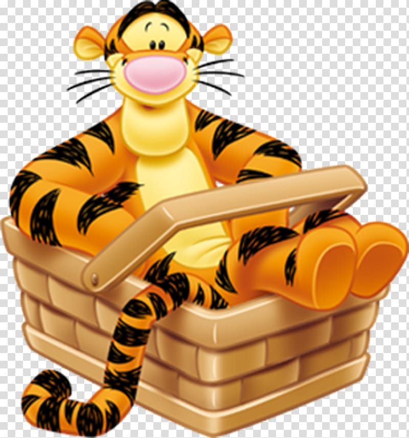 Tigger sitting inside basket , Winnie-the-Pooh Tigger Piglet Eeyore YouTube, winnie the pooh transparent background PNG clipart