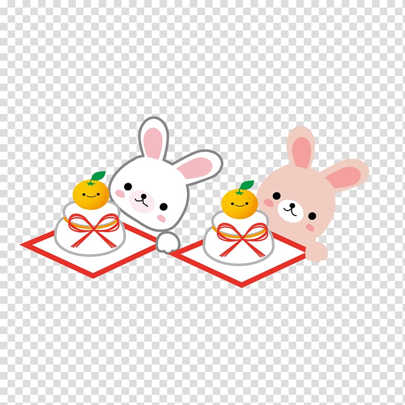 Easter Bunny Rabbit Kagami mochi Japanese Cuisine , Cute bunny transparent background PNG clipart