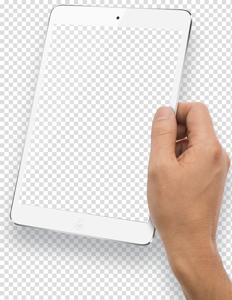 white iPad, iPad Computer, Hand Holding White Tablet transparent background PNG clipart