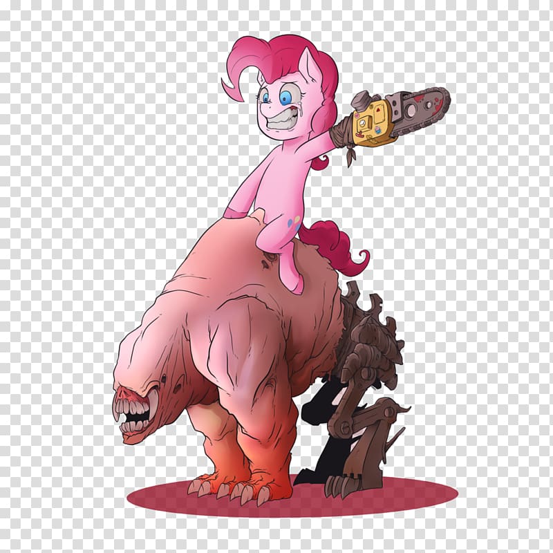Pinkie Pie Pony Art Doom 3, chainsaw transparent background PNG clipart
