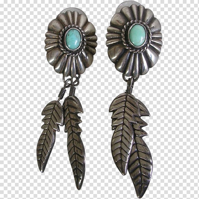 Turquoise Earring Sterling silver Gemstone, fine workmanship transparent background PNG clipart