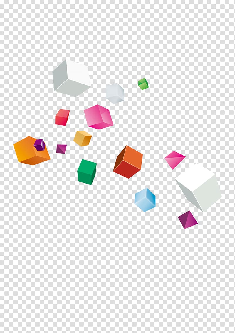 Colorful cube, Floating cube transparent background PNG clipart