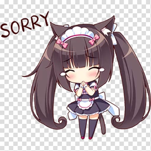 Nekopara Catgirl Sticker Chibi Anime, Chibi transparent background PNG clipart