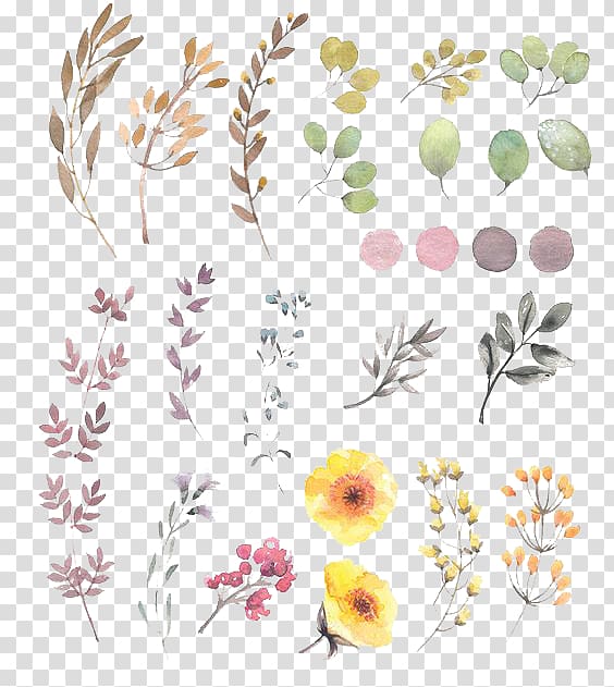 Watercolor painting Flower Drawing Floral design, Hand-painted flowers, assorted-color petaled flowers illustration transparent background PNG clipart