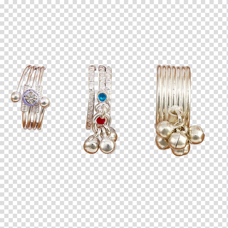 Earring Jewellery Toe ring Silver, jewelry transparent background PNG clipart