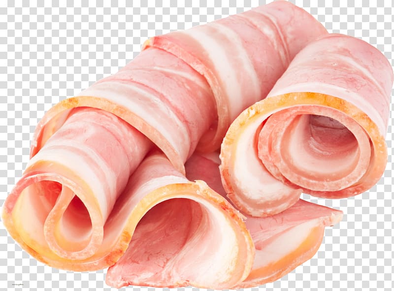 Bacon Sausage Meat Ham, Bacon transparent background PNG clipart