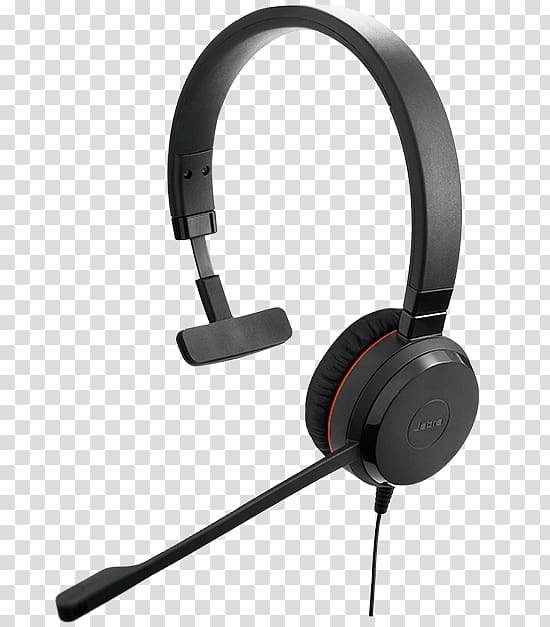 Jabra Evolve 30 II MS Mono, headset, On-ear, Black Monaural Jabra Evolve 30 Uc Stereo Jabra 30 II UC Mono Wired Headset, headphones transparent background PNG clipart