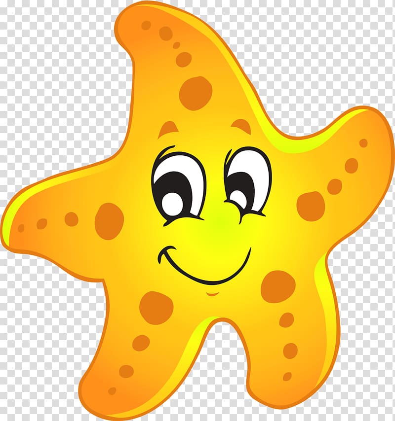 orange star illustration, A sea star Starfish Seahorse , Starfish Free transparent background PNG clipart