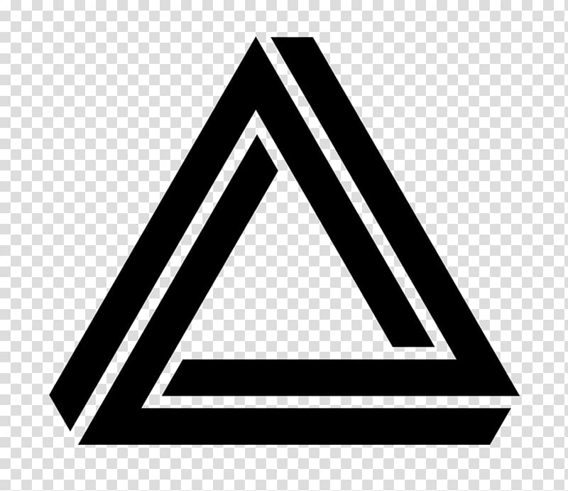 Penrose triangle T-shirt Logo, illusion transparent background PNG clipart