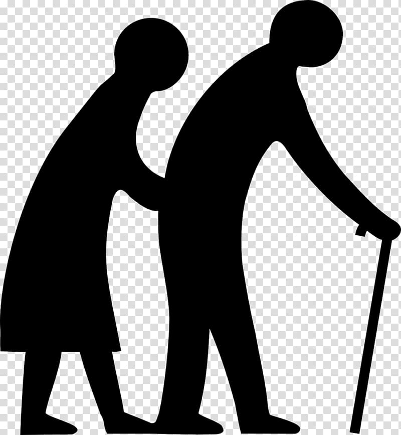 Old age Ageing Aged Care Grandparent , silhouette of the elderly transparent background PNG clipart
