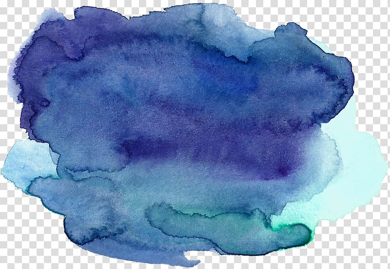 blue watercolor effect transparent background PNG clipart