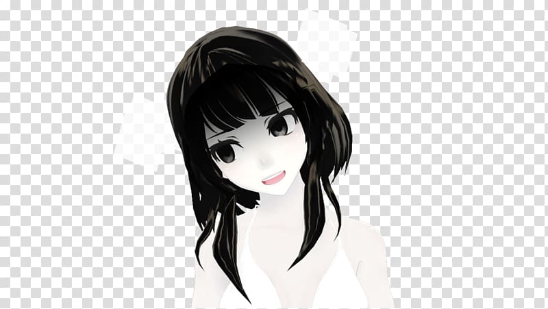 Hair coloring Hime cut Black hair Bangs Long hair, haha transparent background PNG clipart