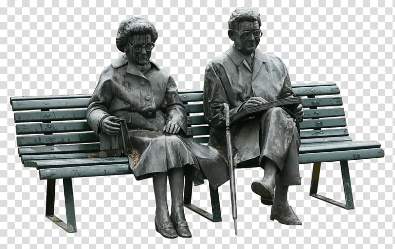 Bronze sculpture Statue Foliranti, old people transparent background PNG clipart