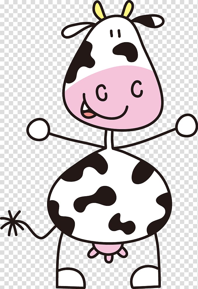 Cartoon Logo, Cute Cartoon Cow transparent background PNG clipart