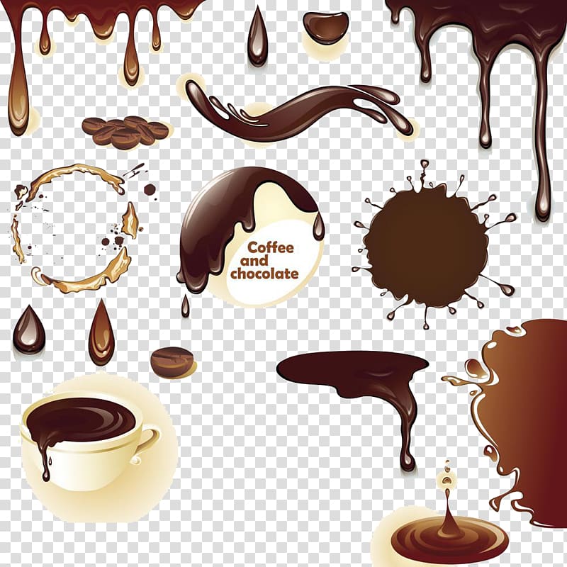 coffee and chocolate illustration, Coffee Hot chocolate Chocolate ice cream, chocolate transparent background PNG clipart