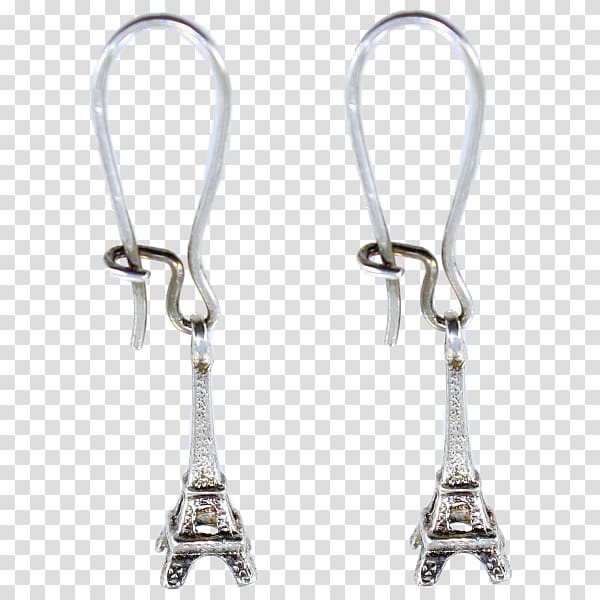 Earring Eiffel Tower Seine Silver Bateau Mouche, eiffel tower transparent background PNG clipart
