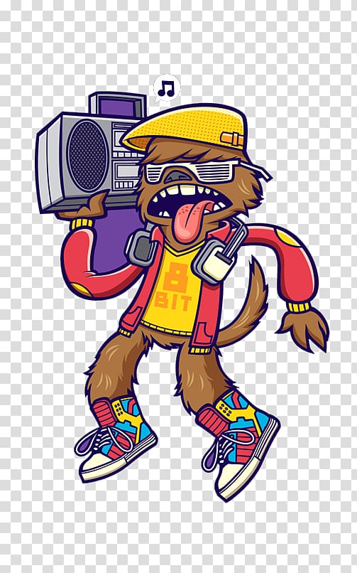 brown animal carrying boombox , Rendering Monster Digimon Animation, Hip-Hop Rock weasel transparent background PNG clipart